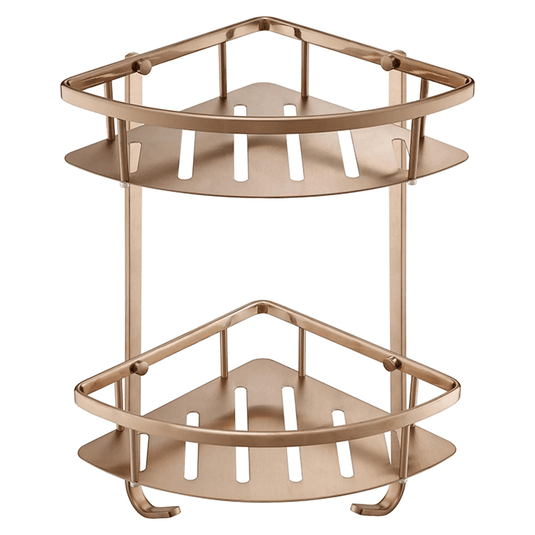 JTP Vos Corner Twin Basket - Brushed Bronze - 212010BRZ - Envy Bathrooms Ltd