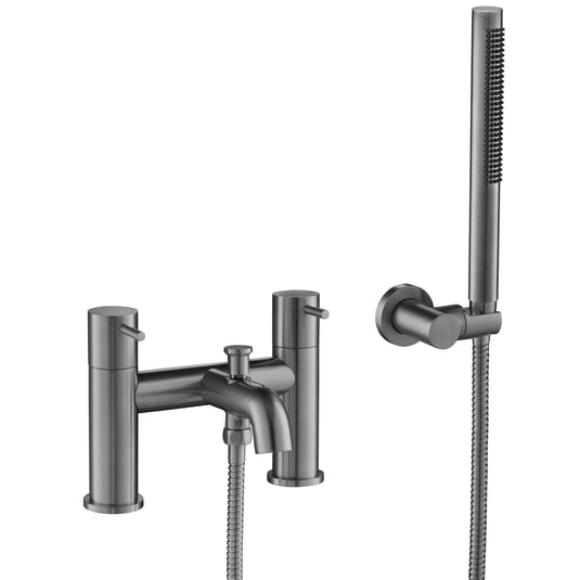 JTP Vos Deck Mounted Bath Shower Mixer Tap with Shower Kit Brushed Black | 27275BBL - Envy Bathrooms Ltd