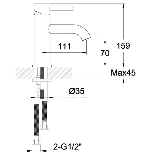 JTP Vos Deck Mounted Single Lever Basin Mixer Tap - Brushed Bronze - Envy Bathrooms Ltd
