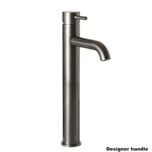 JTP Vos Deck Mounted Single Lever Designer Handle Tall Basin Mixer Tap - Brushed Black - Envy Bathrooms Ltd