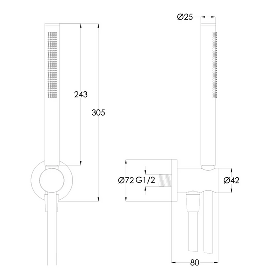 JTP Vos Designer Round Water Outlet Handset - Brushed Brass - 21OUTLET/BRZ - Envy Bathrooms Ltd