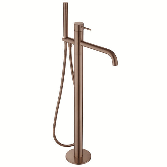 JTP Vos Freestanding Single Lever Bath Shower Mixer Tap with Shower Kit - Brushed Bronze - Envy Bathrooms Ltd