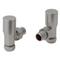 JTP Vos Inox Manual Angled Radiator Valves Pair |  Stainless Steel | IXRVA