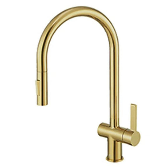 JTP Vos Kitchen Sink Mixer Tap Pull Out Spout - Brushed Brass - Envy Bathrooms Ltd