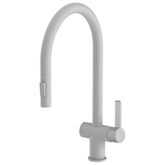 JTP Vos Kitchen Sink Mixer Tap Pull Out Spout - Matt White - Envy Bathrooms Ltd