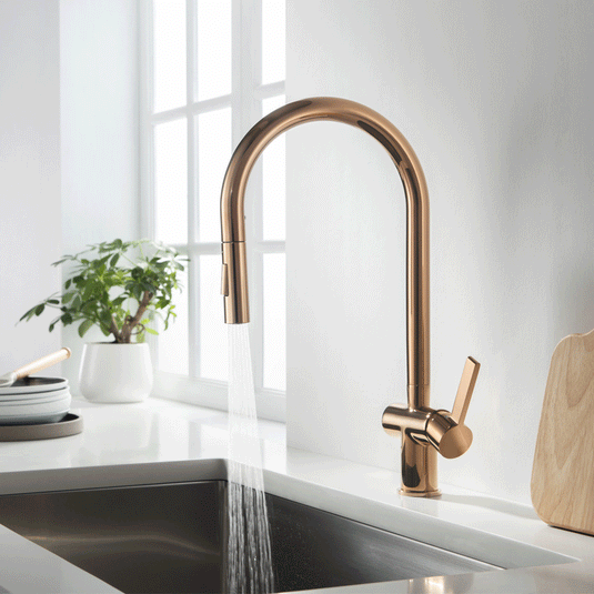 JTP Vos Kitchen Sink Mixer Tap Pull Out Spout - Rose Gold - Envy Bathrooms Ltd