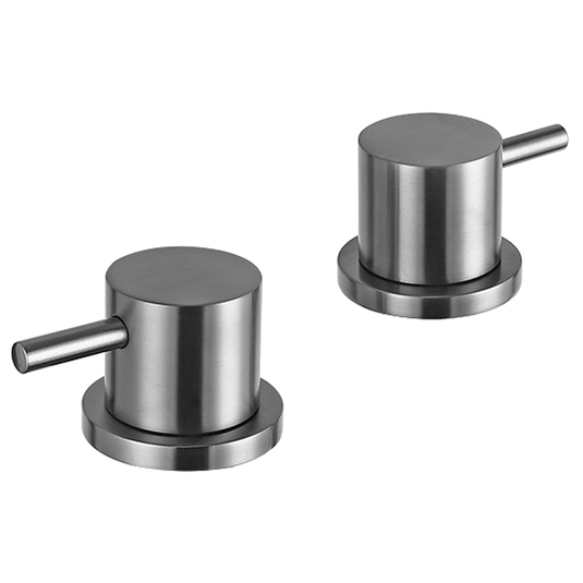 JTP Vos Lever Handle Panel Valves Pair - Brushed Black - Envy Bathrooms Ltd