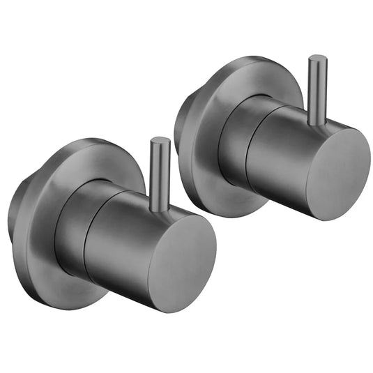 JTP Vos Lever Wall Valves Pair 70mm Wide - Brushed Black - Envy Bathrooms Ltd