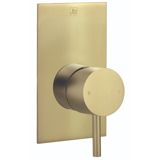 JTP Vos Manual Concealed Shower Valve - Brushed Brass - Envy Bathrooms Ltd