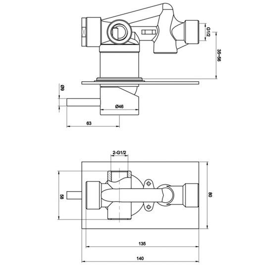 JTP Vos Manual Concealed Shower Valve - Brushed Brass - Envy Bathrooms Ltd