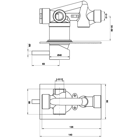 JTP Vos Manual Concealed Shower Valve - Matt Black - Envy Bathrooms Ltd