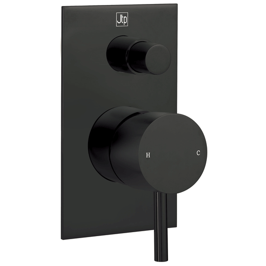 JTP Vos Manual Concealed Shower Valve with Diverter - Matt Black - Envy Bathrooms Ltd