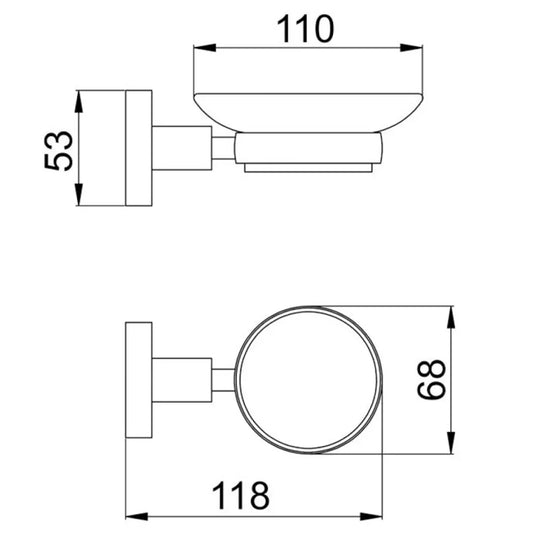 JTP Vos Modern Bathroom Soap Dish - Matt Black - Envy Bathrooms Ltd