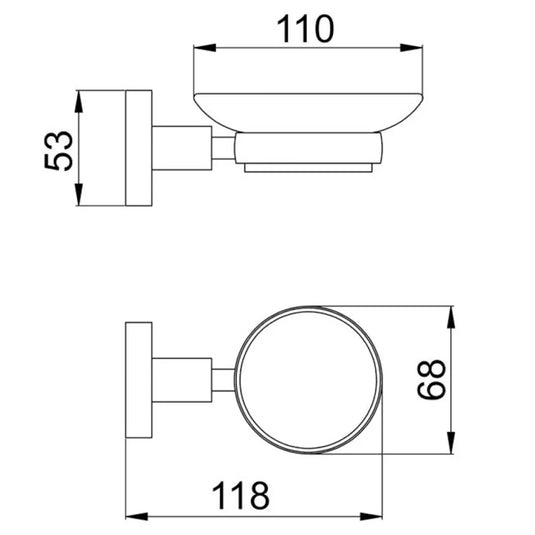 JTP Vos Modern Bathroom Soap Dish - Matt Black - Envy Bathrooms Ltd
