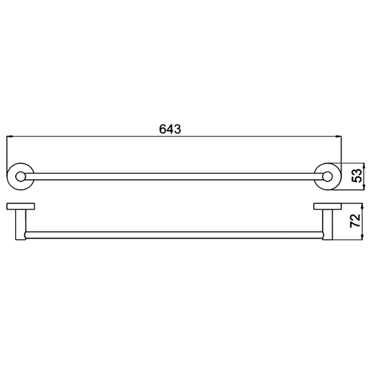 JTP Vos Modern Towel Bar 600mm - Brushed Brass - Envy Bathrooms Ltd