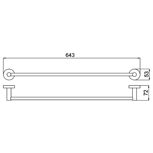 JTP Vos Modern Towel Bar 600mm - Matt Black - Envy Bathrooms Ltd