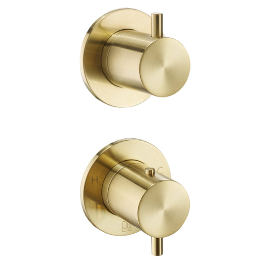 JTP Vos Modular Thermostatic Concealed 2 Outlet Shower Valve - Brushed Brass - 23771BBR - Envy Bathrooms Ltd