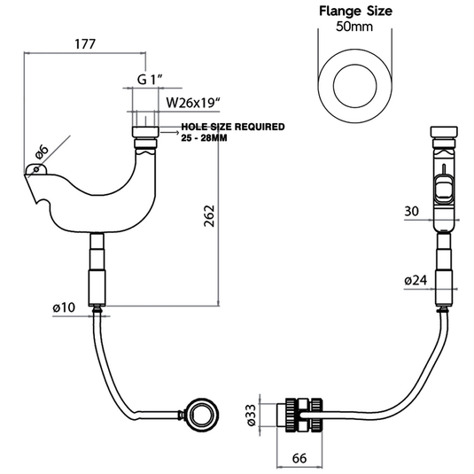 JTP Vos Pull Out Round Shower Handset with Overflow Waste to Drainer - Brushed Brass - Envy Bathrooms Ltd