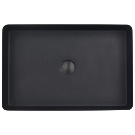 JTP Vos Rectangular Sit-On Countertop Basin 520mm Wide - Matt Black - Envy Bathrooms Ltd