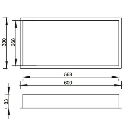 JTP Vos Rectangular Wall Mounted Shower Niche 600mm Wide - Brushed Brass - Envy Bathrooms Ltd
