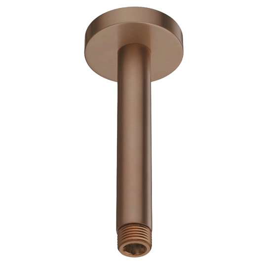 JTP Vos Round Ceiling Mounted Shower Arm 150mm Long - Brushed Bronze - Envy Bathrooms Ltd