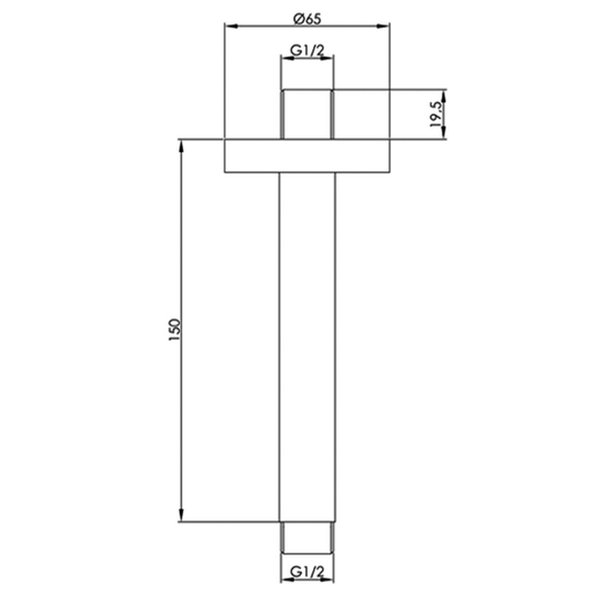 JTP Vos Round Ceiling Mounted Shower Arm 150mm Long - Brushed Bronze - Envy Bathrooms Ltd