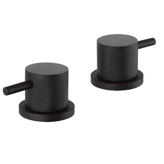 JTP Vos Round Designer Handle Deck Mounted Panel Valves - Matt Black - Envy Bathrooms Ltd