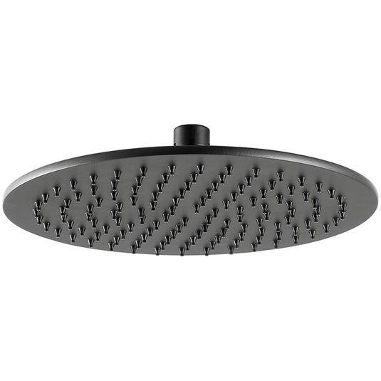 JTP Vos Round Fixed Shower Head 200mm Diameter - Matt Black - Envy Bathrooms Ltd