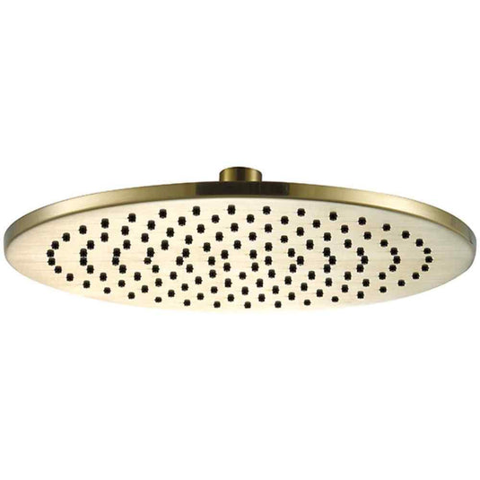 JTP Vos Round Fixed Shower Head 200mm Wide - Brushed Brass - Envy Bathrooms Ltd