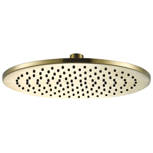 JTP Vos Round Fixed Shower Head 250mm Diameter - Brushed Brass - Envy Bathrooms Ltd