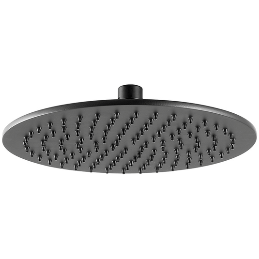 JTP Vos Round Fixed Shower Head 250mm Diameter - Matt Black - Envy Bathrooms Ltd