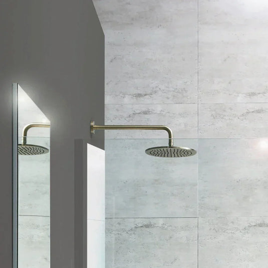 JTP Vos Round Fixed Shower Head 250mm Diameter - Brushed Brass - Envy Bathrooms Ltd