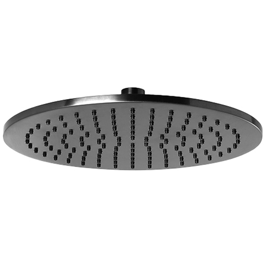 JTP Vos Round Fixed Shower Head 250mm Wide - Brushed Black - Envy Bathrooms Ltd