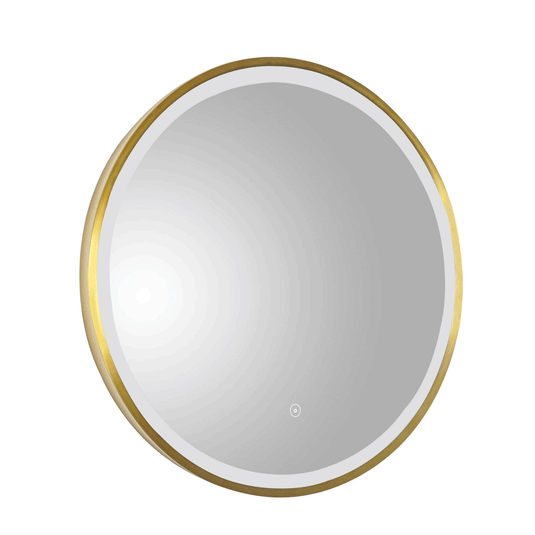 JTP Vos Round LED Illuminated Bathroom Mirror 600mm Wide - Brushed Brass - Envy Bathrooms Ltd