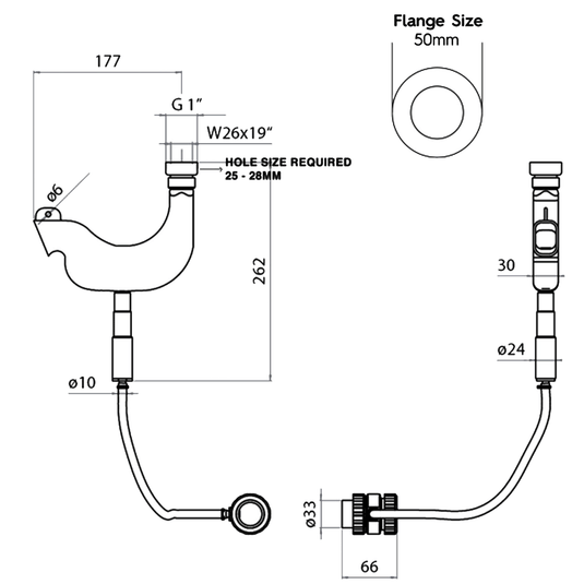 JTP Vos Round Pull Out Shower Handset with Overflow Waste Drainer - Brushed Bronze - Envy Bathrooms Ltd