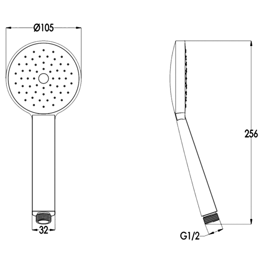 JTP Vos Round Shower Handset - Brushed Brass - Envy Bathrooms Ltd