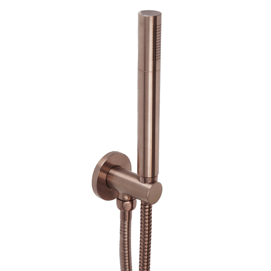 JTP Vos Round Shower Handset with Holder and Hose - Brushed Bronze - Envy Bathrooms Ltd