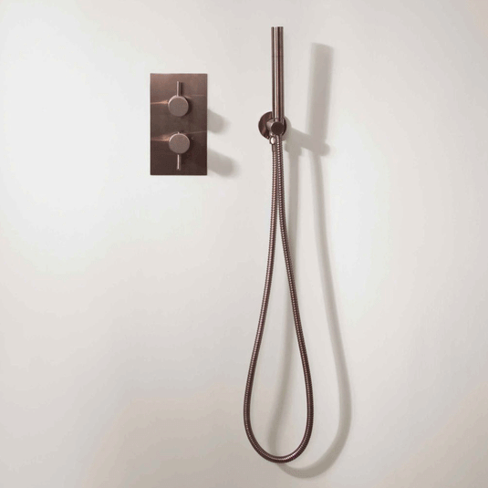 JTP Vos Round Shower Handset with Holder and Hose - Brushed Bronze - Envy Bathrooms Ltd