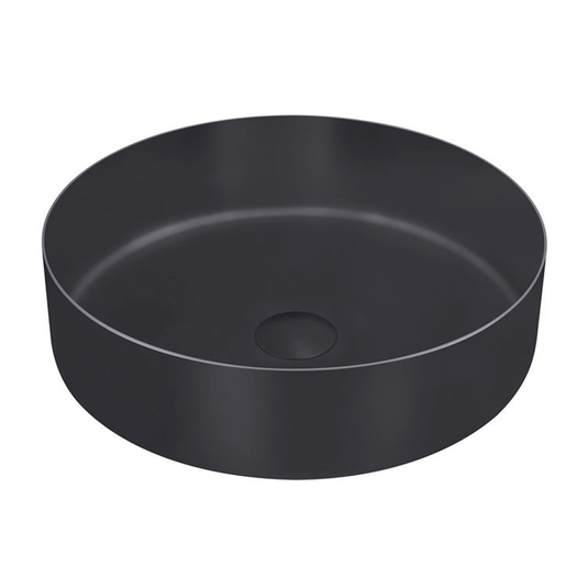 JTP Vos Round Sit-On Countertop Basin with Waste 360mm Wide - Matt Black - Envy Bathrooms Ltd