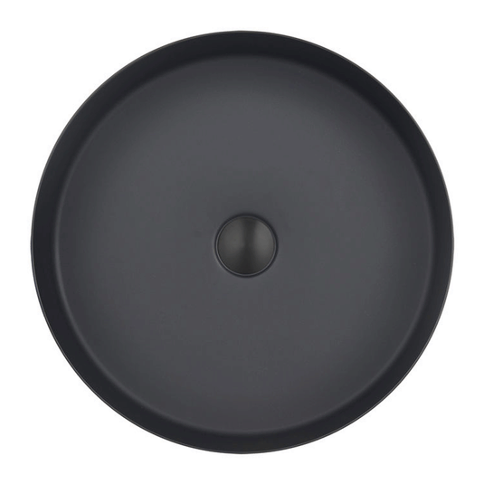 JTP Vos Round Sit-On Countertop Basin with Waste 360mm Wide - Matt Black - Envy Bathrooms Ltd