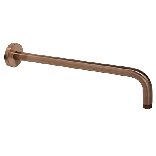 JTP Vos Round Wall Mounted Shower Arm 400mm Long - Brushed Bronze - Envy Bathrooms Ltd