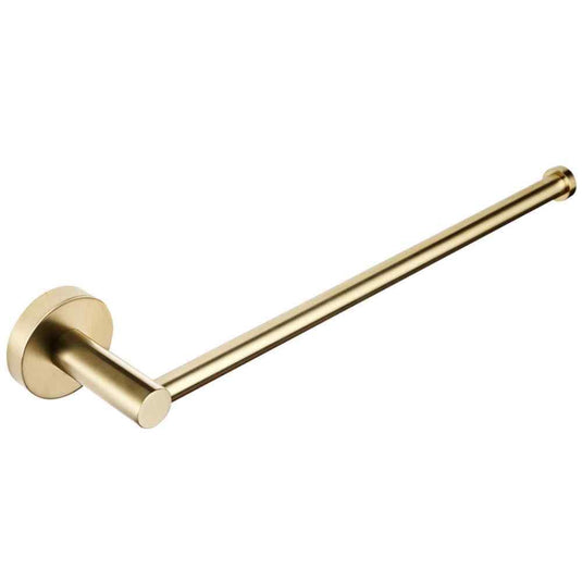 JTP Vos Round Wall Mounted Towel Bar 316.5mm Wide - Brushed Brass - Envy Bathrooms Ltd