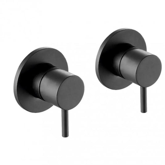 JTP Vos Round Wall Mounted Valves 70mm Wide - Matt Black - Envy Bathrooms Ltd