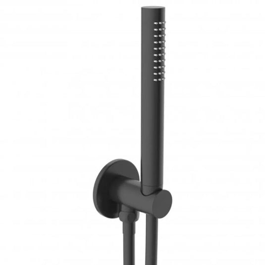 JTP Vos Round Water Outlet with Holder Plastic Hose and Slim Handshower - Matt Black - Envy Bathrooms Ltd