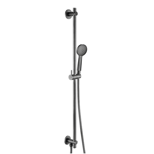 JTP Vos Single Function Slide Rail Kit with Round Shower Handset - Brushed Black - Envy Bathrooms Ltd