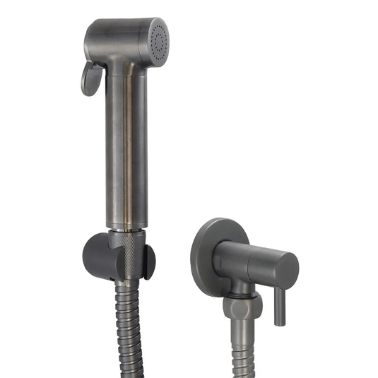 JTP Vos Single Lever Wall Mounted Douche Set with Angle Valve - Brushed Black - Envy Bathrooms Ltd