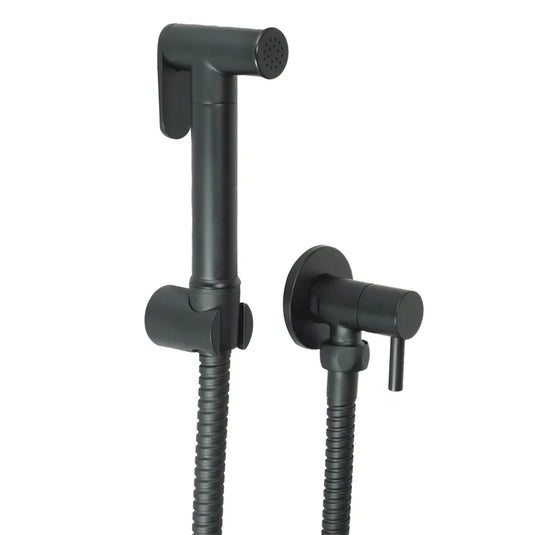 JTP Vos Single Lever Wall Mounted Douche Set with Angle Valve - Matt Black - Envy Bathrooms Ltd