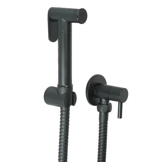 JTP Vos Single Lever Wall Mounted Douche Set with Angle Valve - Matt Black - Envy Bathrooms Ltd
