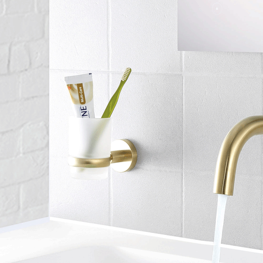 JTP Vos Single Tumbler Holder - Brushed Brass - Envy Bathrooms Ltd