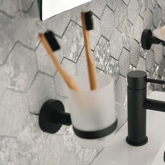 JTP Vos Single Tumbler Holder - Matt Black - Envy Bathrooms Ltd